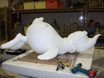Pingouin en sculpture polystyrne.