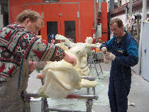 Sanding the Penguin.