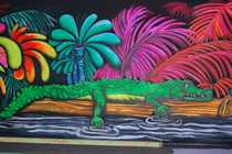  Fluorescent fresco: crocodile