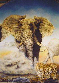  Detail of trompe-l'oeil: elephant.