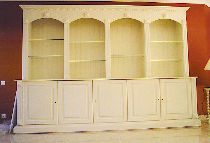 Piece of furniture painted and ptin library-metal plaque unbleached.