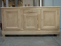 Piece of furniture patinated in solid oak, custom build and decorated.