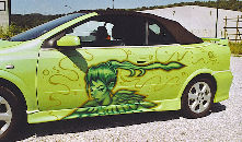 Peinture personnalise sur voiture : 'Fast and Furious'.
