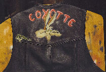 Goupil the coyotte on leather jacket.
